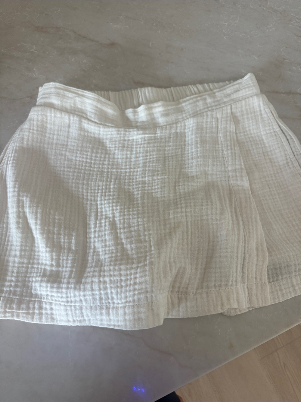 sundays Cream Textured Gauze Mini Skirt